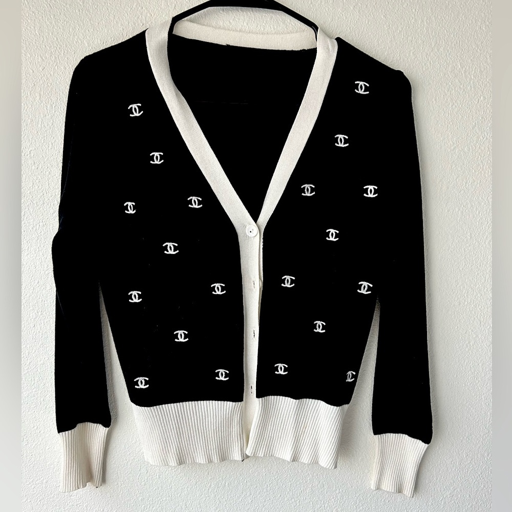 🎬EMBROIDERED CC’s CARDIGAN🎬 SAMPLE PIECE FROM MOVIE WARDROBE🎬